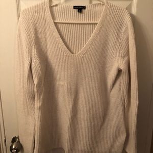 J. Crew Cream V-Neck Knit Sweater